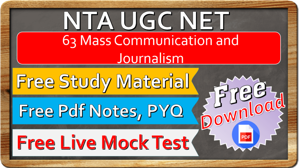 Nta Ugc Net Mass Communication and Journalism Study Material