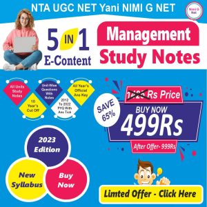 UGC Net Management-Study Notes With Mcq, PYQ Paper With Ans Tick, Syllabus or Cut Off ( 5 In 1 E-Content)